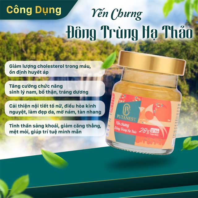 Hộp Thịnh Vượng 6 Hũ Yến Chưng Cao Cấp Đông Trùng Hạ Thảo 28%