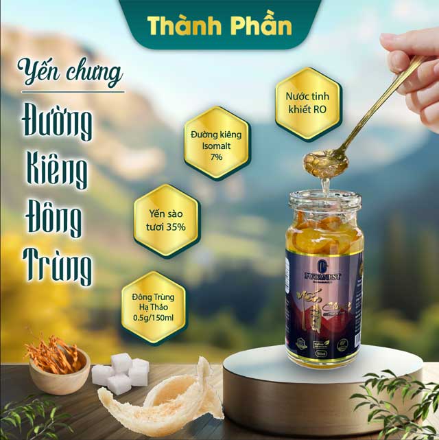 Yến Chưng Thượng Hạng Đường Kiêng Đông Trùng 150ml 35%